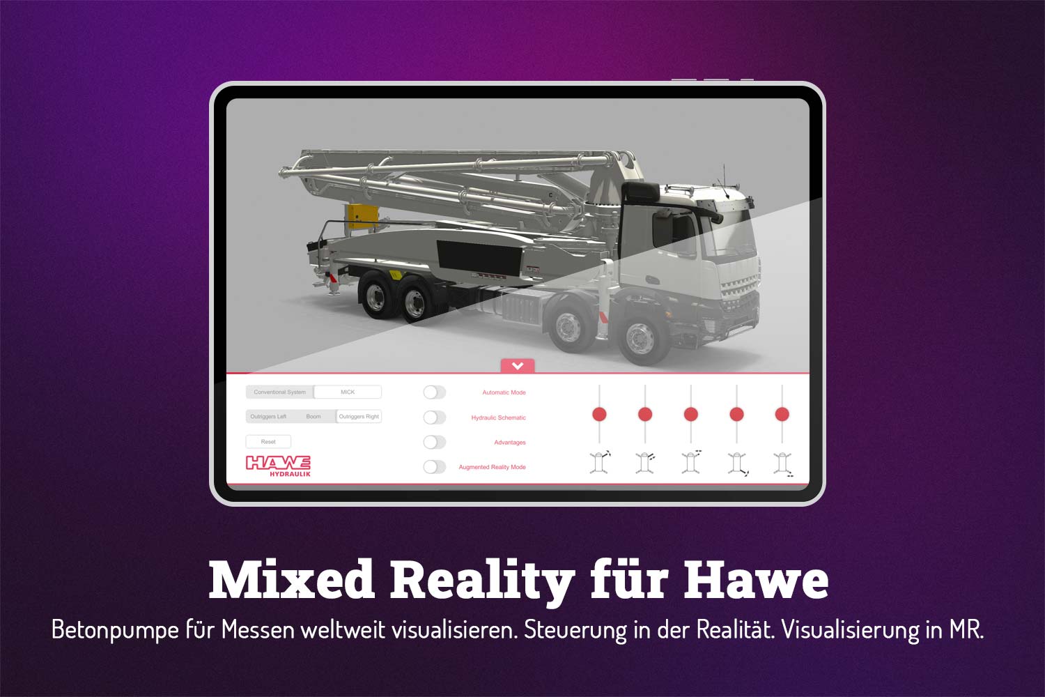 Mixed Reality mit der Hawe Betonpumpe