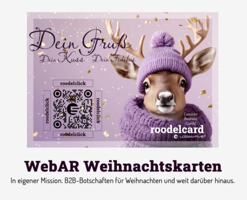 B2B Weihnachtskarten. Roodelcards von Logan Five.