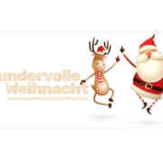 Wundervolle Weihnachten mit Weihnachtsmann und Elch - AR-Weihnachtskarte