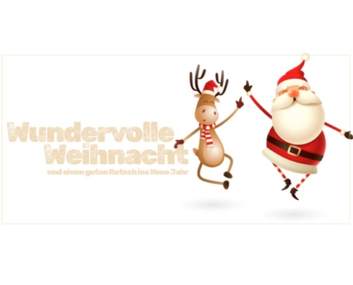 Wundervolle Weihnachten mit Weihnachtsmann und Elch - AR-Weihnachtskarte