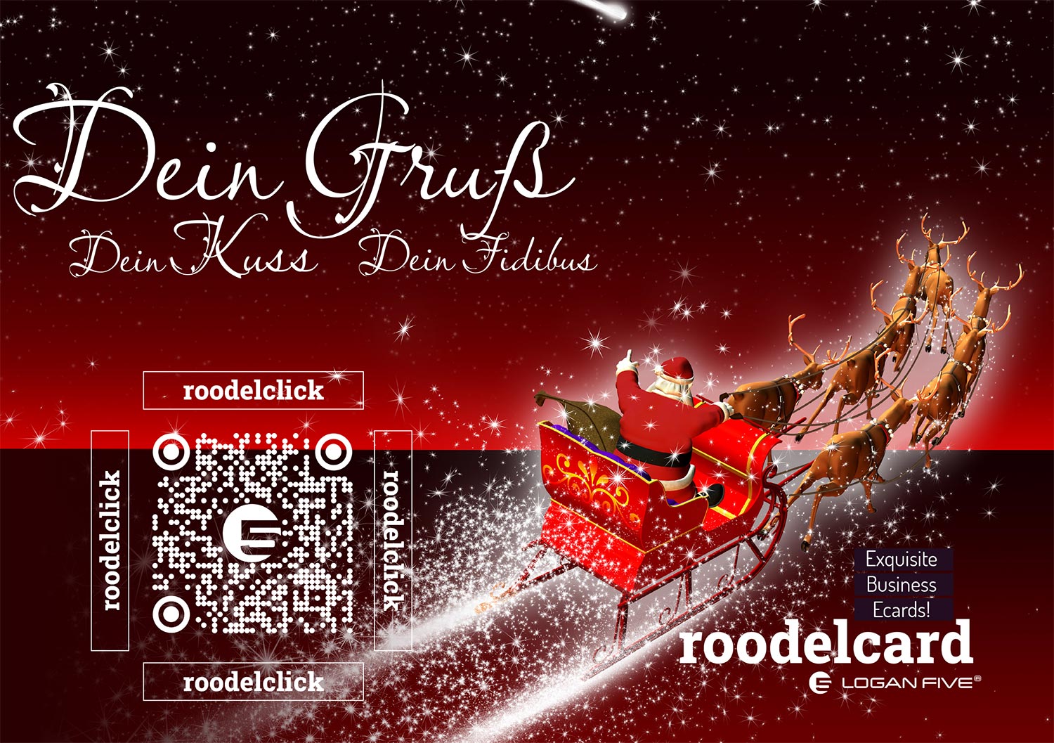 Idee Weihnachtskarte by Logan Five®, Digitale Weihnachtskarte, Elektronische Weihnachtskarte