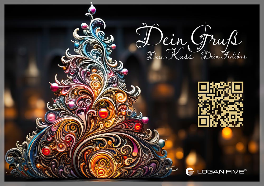 Weihnachtskarte Vorlage roodelcard by Logan Five®