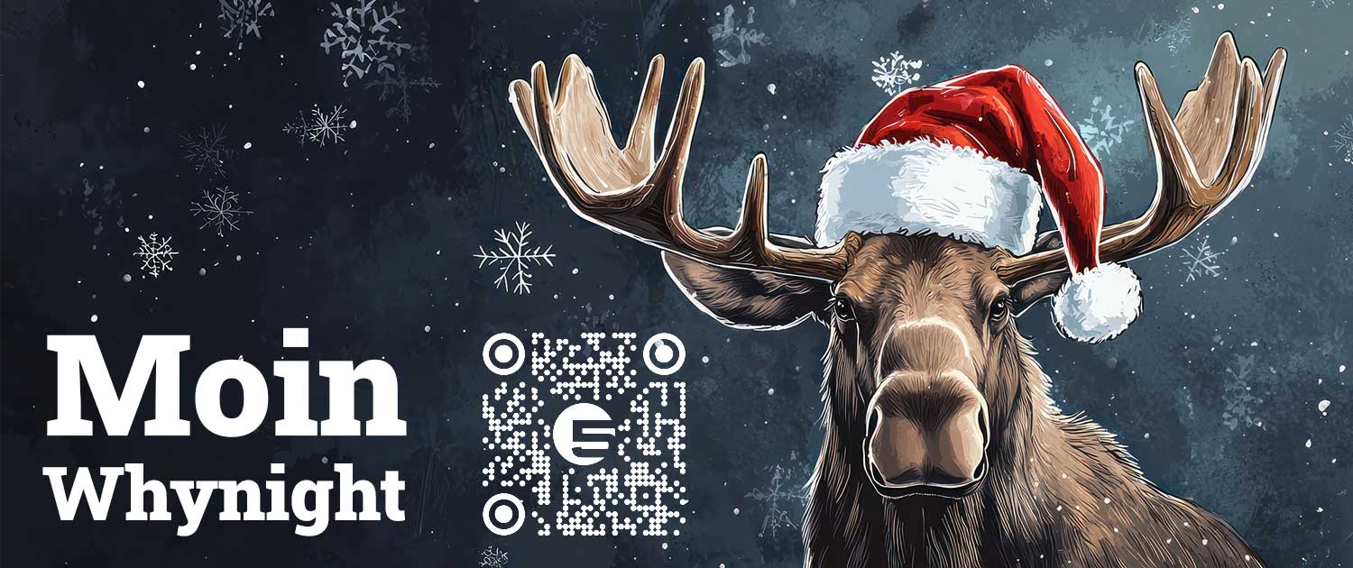 Digitale Weihnachtskarte von Logan Five mit Facefilter