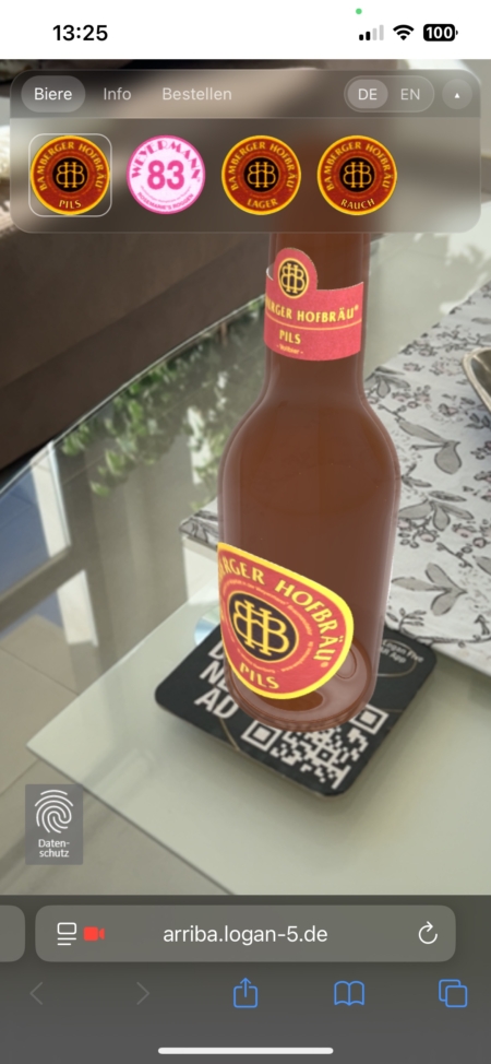 Bierdeckel interativ, mit WebAR