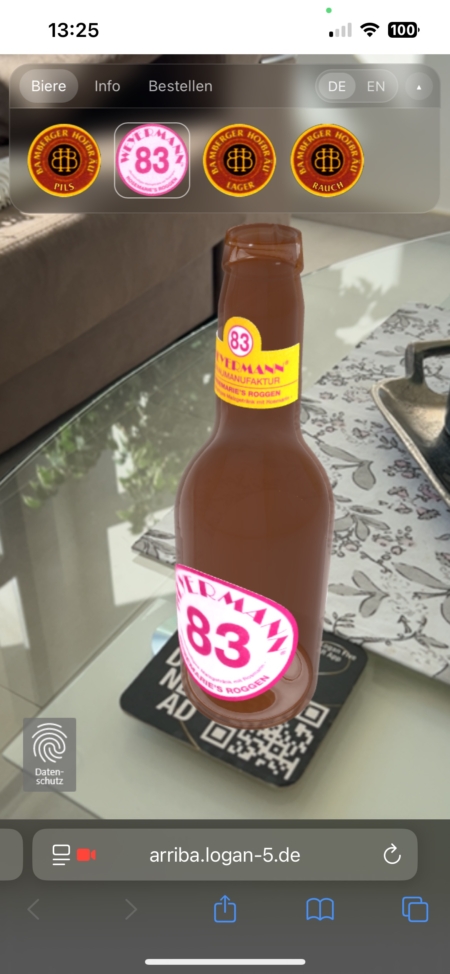 Bierdeckel interativ, mit WebAR