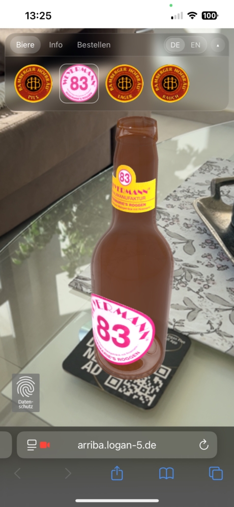 Bierdeckel interativ, mit WebAR