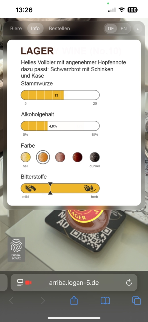Bierdeckel interativ, mit WebAR