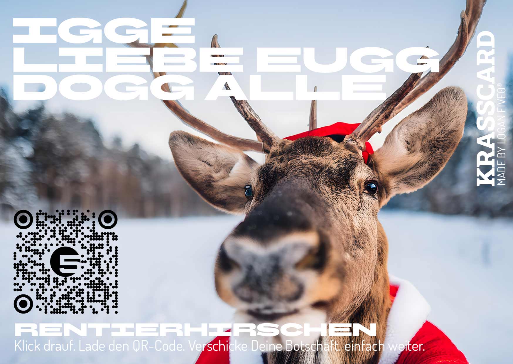 Weihnachtskarte digital, Facefilter, WebAR, Augmented Reality, NativeAR von Logan Five GmbH, Elektronische Weihnachtskarte