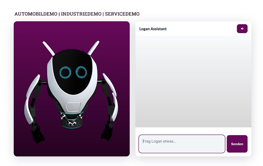 KI - AI - Chatbot Logan von Logan Five. Bitte Demos anfragen.